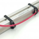 Clema Cabluri panouri fotovoltaice - Fixare pe profil 40x40, Anti-UV, Plastic negru